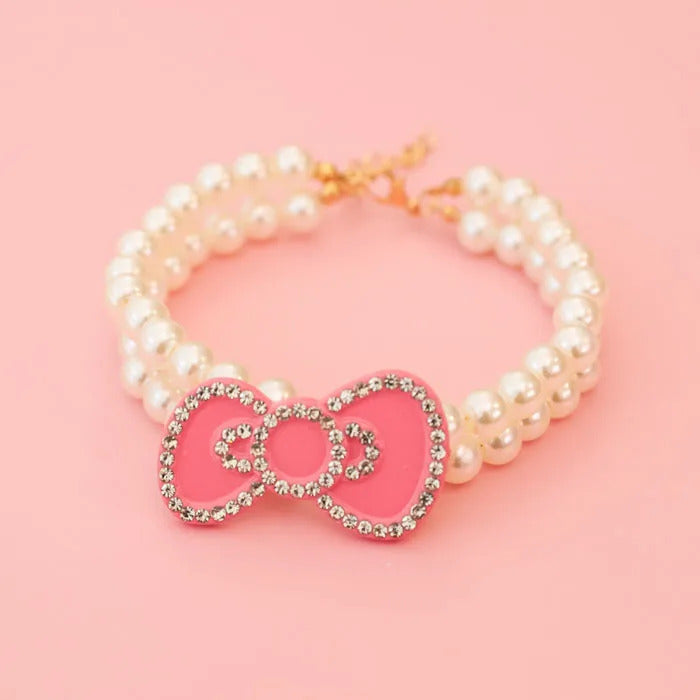 Bow Faux Pearl Necklace