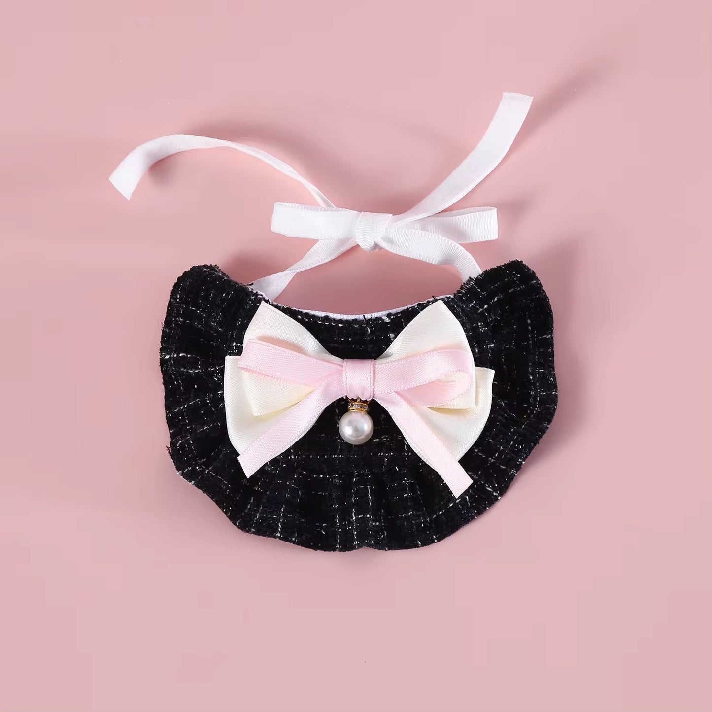 Tweed Beret Hat & Bandana Set - Black