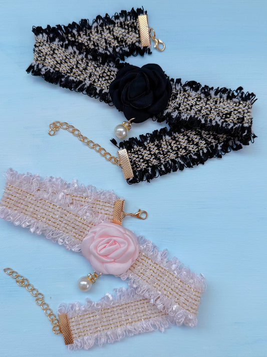 Tweed Flower Collar