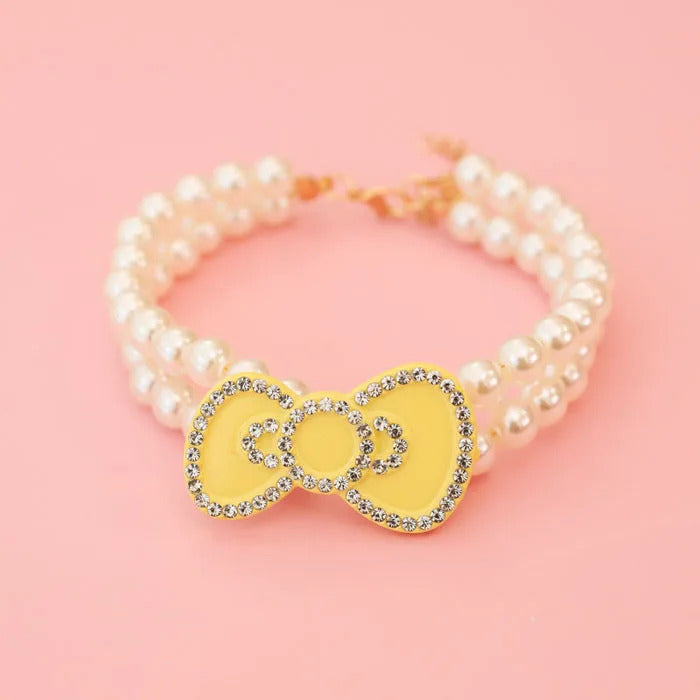 Bow Faux Pearl Necklace