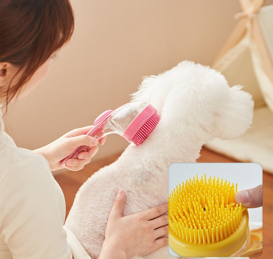 Silicone Pet Bath Brush with Shampoo Dispenser