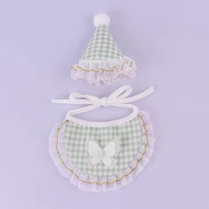 Embroidered Butterfly Hat and Bandana Set