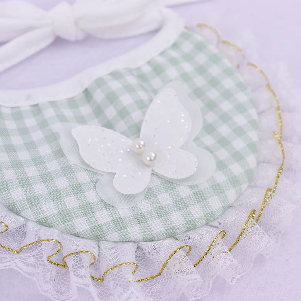 Embroidered Butterfly Hat and Bandana Set