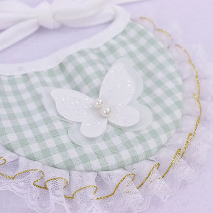 Embroidered Butterfly Hat and Bandana Set