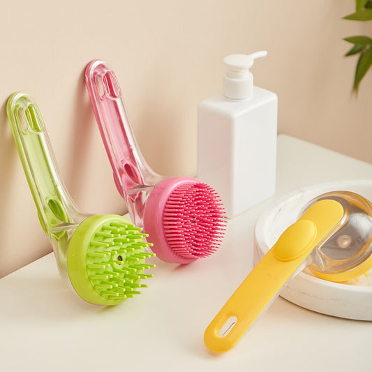 Silicone Pet Bath Brush with Shampoo Dispenser