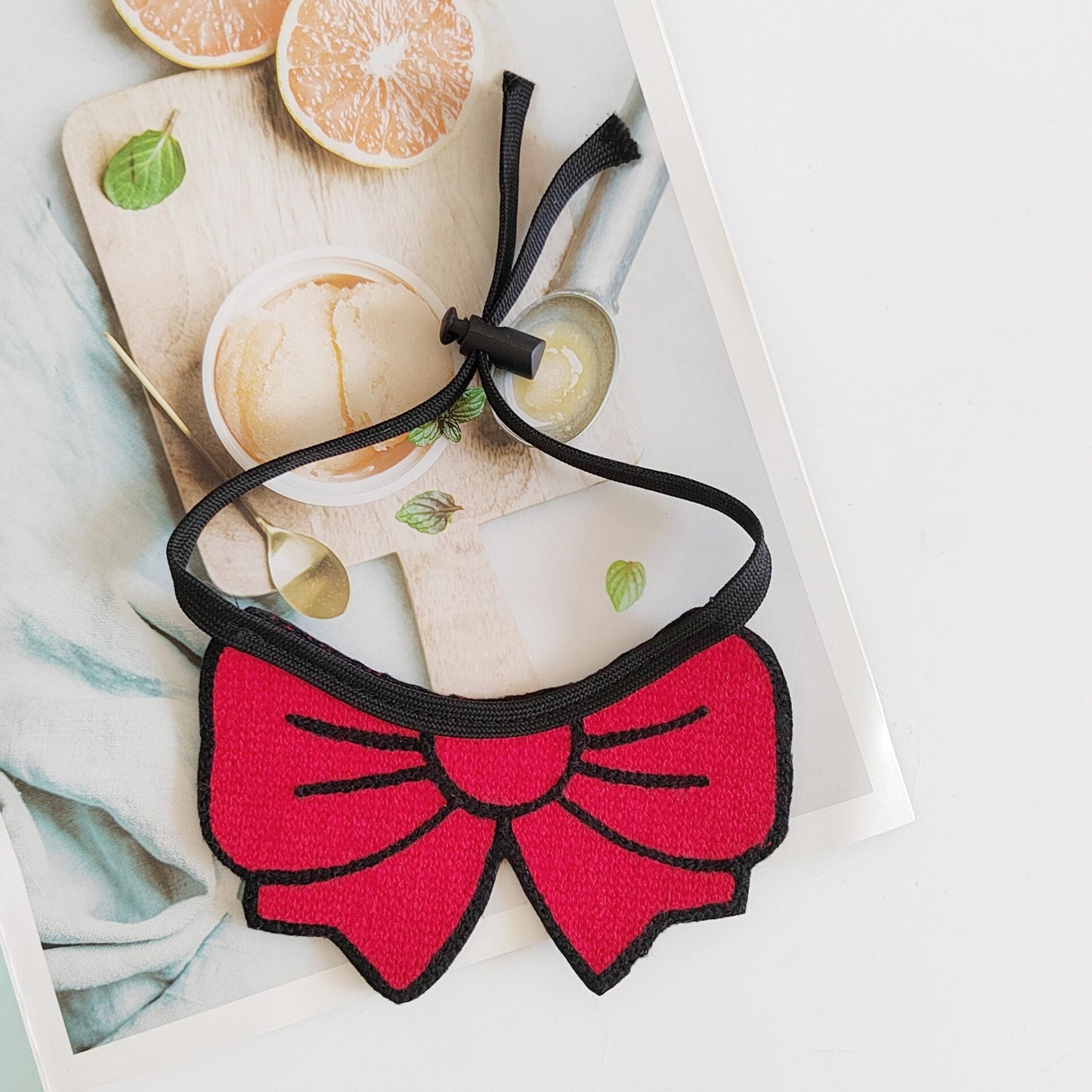 Ribbon Bow Print Bandana Bib