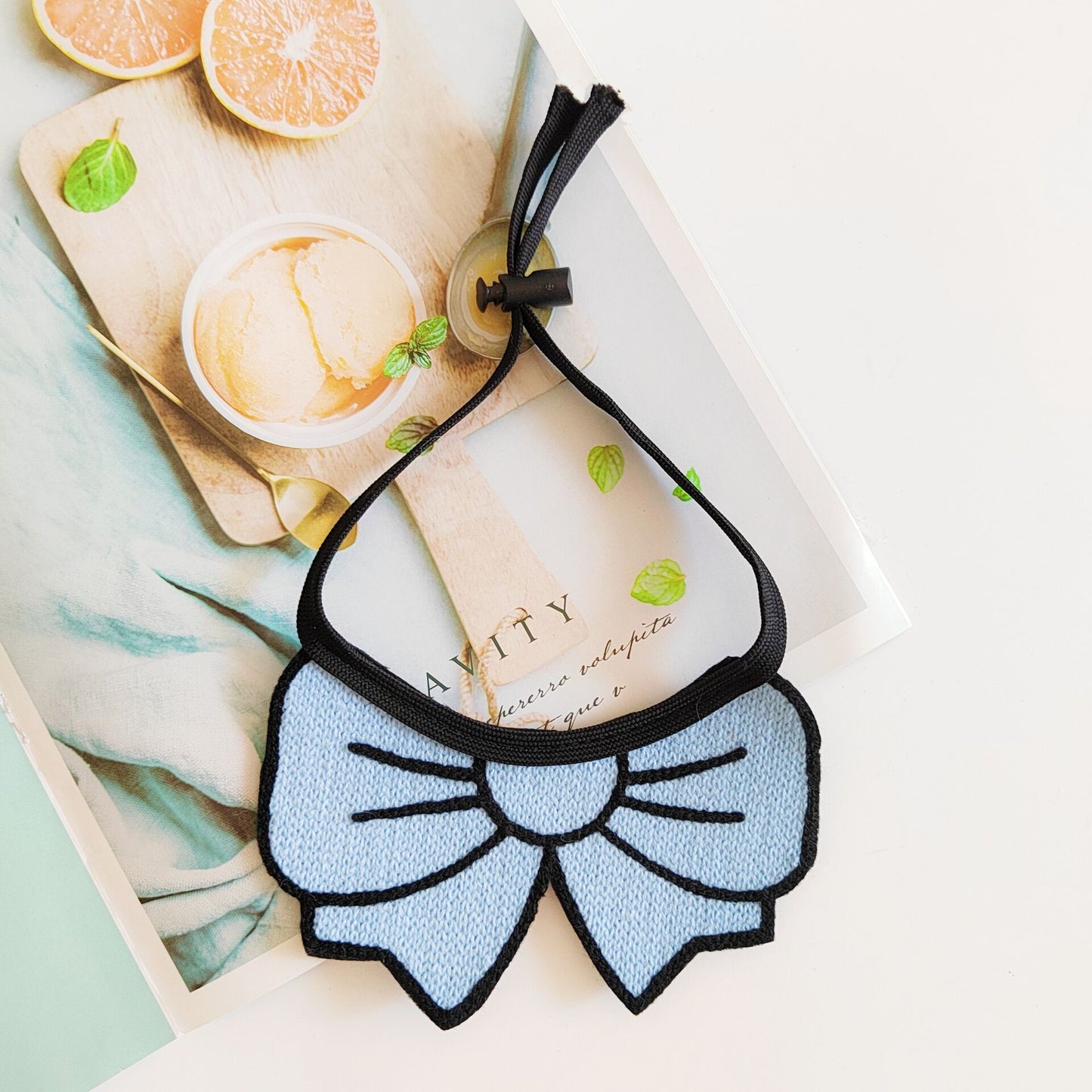 Ribbon Bow Print Bandana Bib