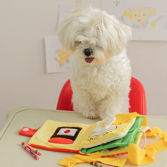 Interactive Treat-Hiding Dog Training Book Toy
