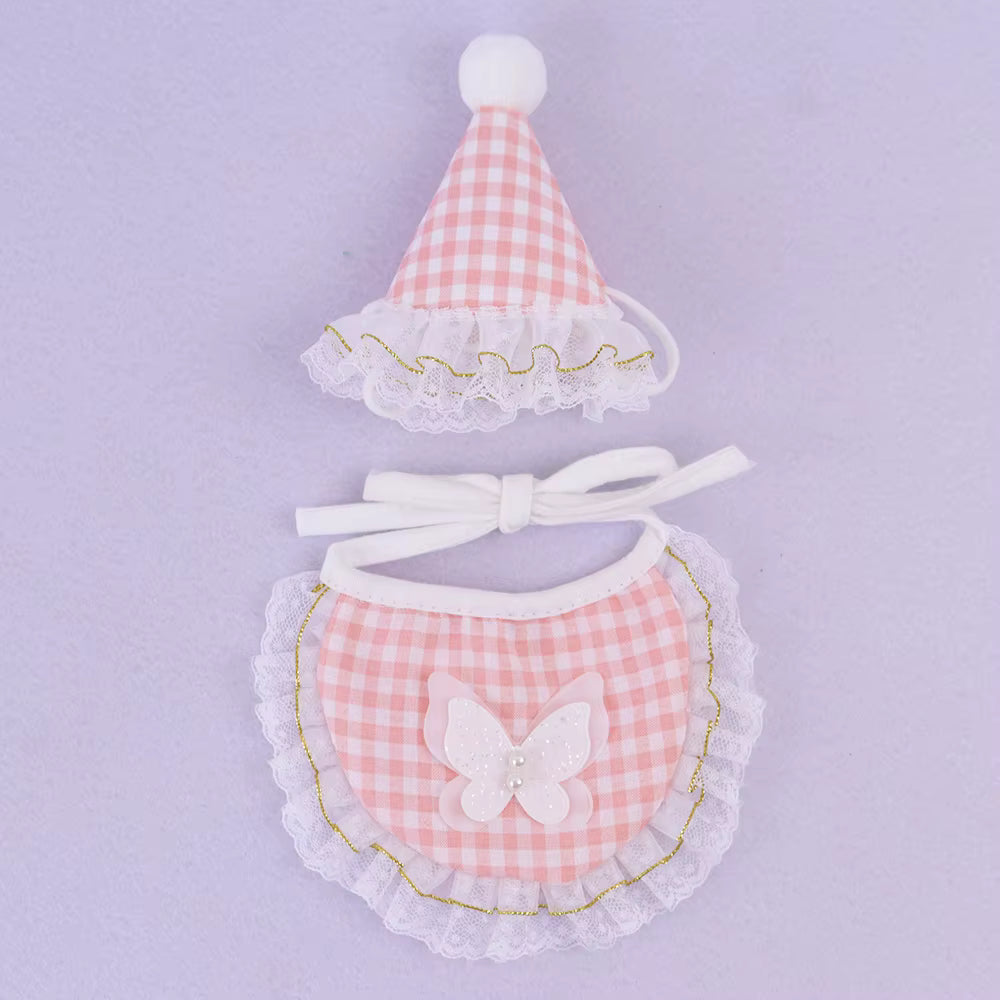 Embroidered Butterfly Hat and Bandana Set