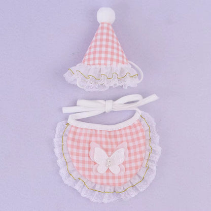 Embroidered Butterfly Hat and Bandana Set