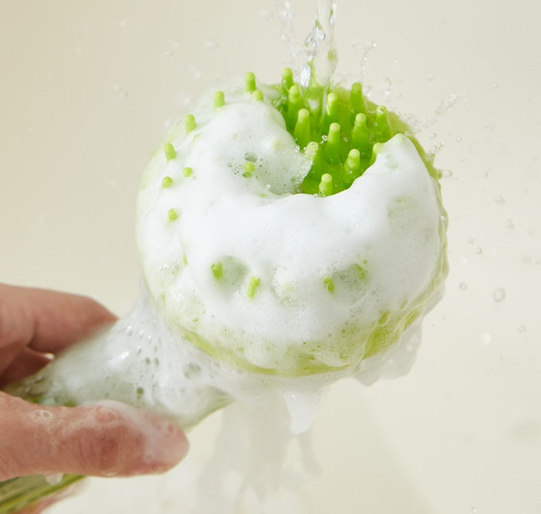 Silicone Pet Bath Brush with Shampoo Dispenser
