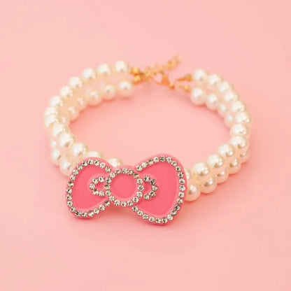 Bow Faux Pearl Necklace