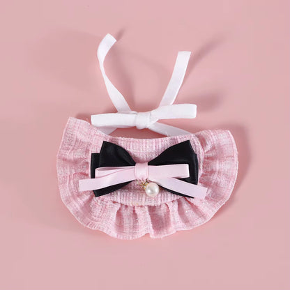 Tweed Beret Hat & Bandana Set - Pink
