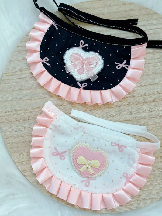 Bow Heart Ruffle Bandana Bib