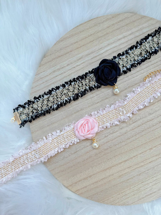 Tweed Flower Collar